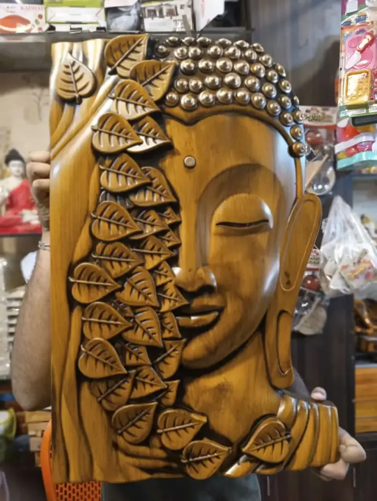 wooden look Gautam buddha a