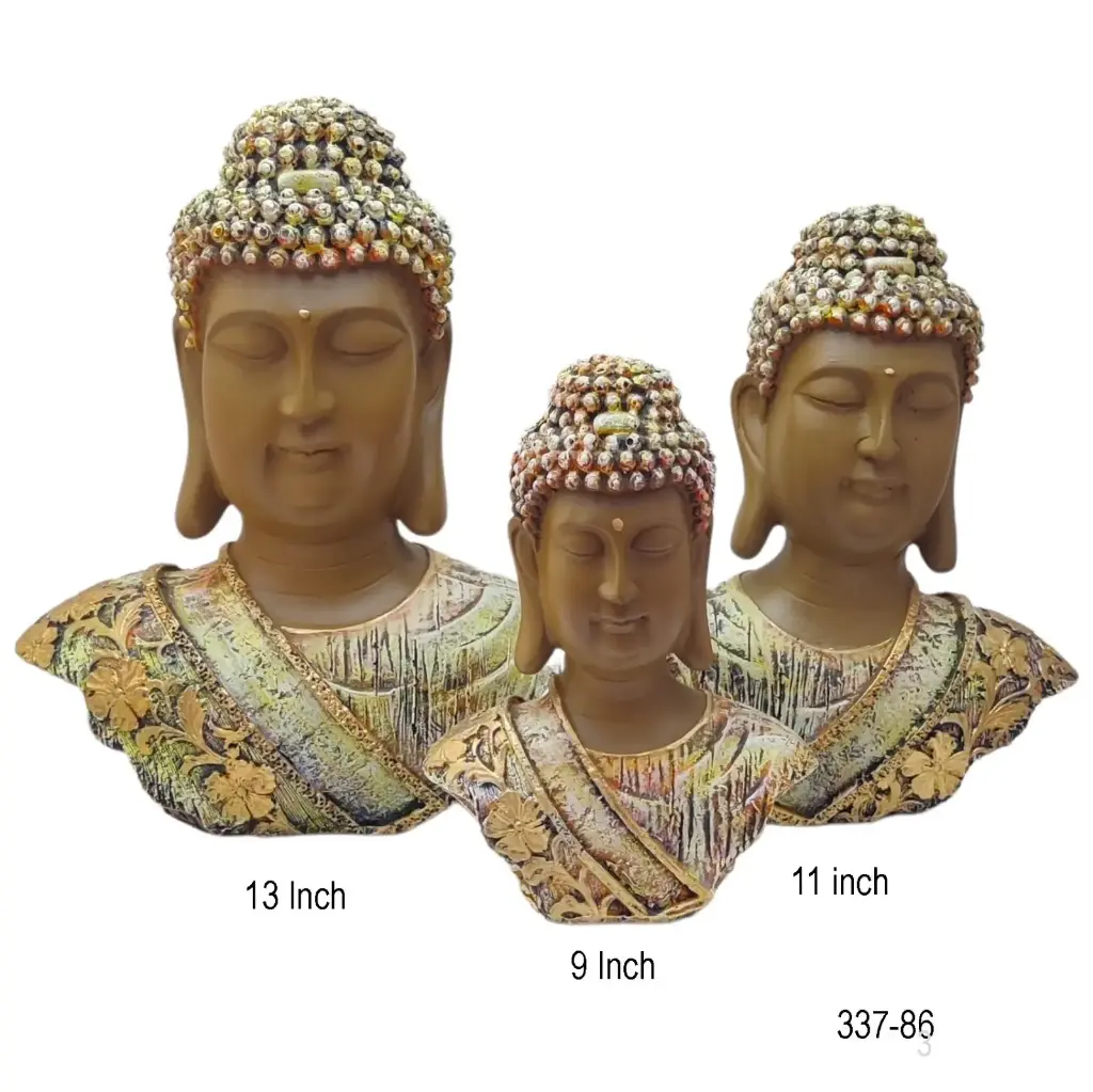 Wooden look 3 set of buddha